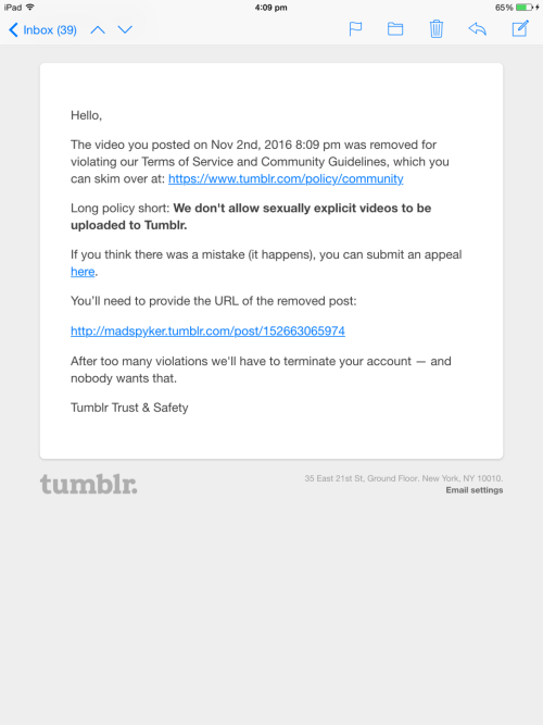 So tumblr doesn&rsquo;t allow explicit content? The whole of tumblr is explicit content!