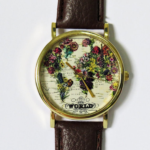 wickedclothes: World in Full Bloom WatchThis watch features flowers that are native from each region