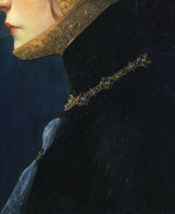 seeliequeene: Head of a Lady in Medieval Costume (detail), Lucien Victor Guirand de Sccevola, 1900 