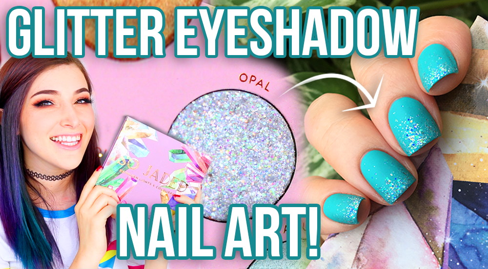 5. Glitter Eyeshadow Nails - wide 2