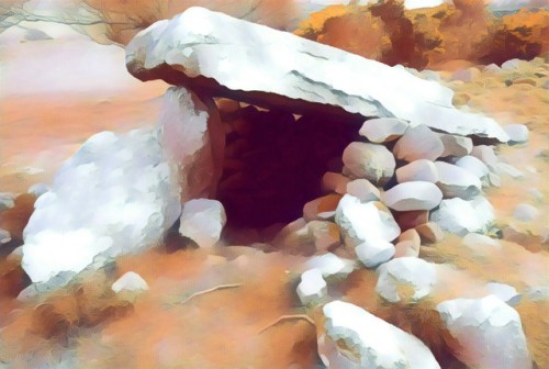 Digital watercolour renditions of North Wales prehistoric burial chambers, April 2017.