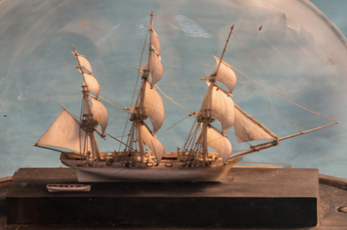 Model of a French Naval CorvetteMade from chicken bone by French sailors, prisoners of war c.1810-18