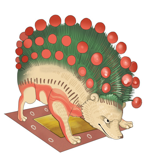 hannahmcgill:Wee hedgie is off to deliver some berriesReference:Worksop Bestiary,