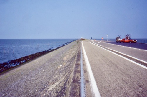 Afsluitdijk, Friesland, Nederland, 1984.Afsluitdijk was an important and in 1984 fairly new dike pro