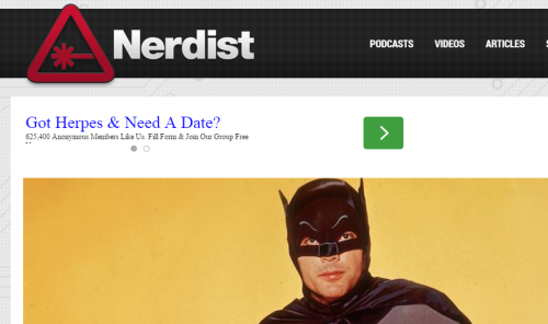 Google analytic style ads casting aspersions on @nerdist readers or just me?