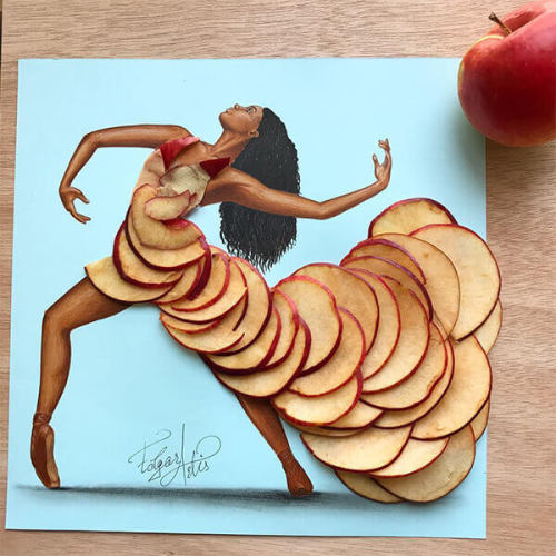 Creative Fashion Illustrations Using Foods - Gıdaları Kullanarak Yapılan Yaratıcı Moda Çizimleri by 