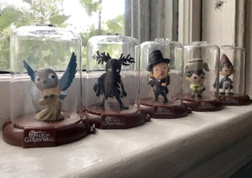 oldsidelinghill: Over the Garden Wall figurines and plushes available now at Hot Topic! They should be available in some other stores in the near future too, but I don’t know where and when. (I never would have imagined Auntie Whispers would get her
