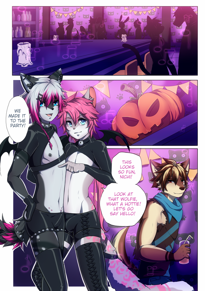 justsylfur:    “Halloween Party” is a small comic featuring Nichi and Yoru adventures