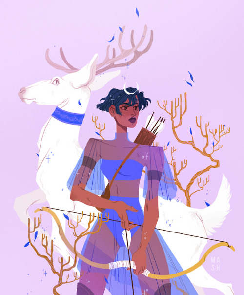 samanthamashillustration: Next up in the ancient greek goddess series is Artemis! My version of the 