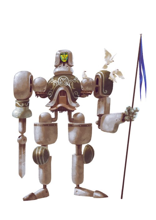 A medieval robot. Began from a doodle and ended up as this. I realized that the design became someth