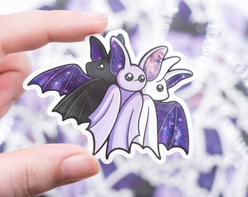 startorialist: sosuperawesome: Galaxy Plush Bats and Stickers, by BeeZeeArt Cuddly Cosmic Chiroptera