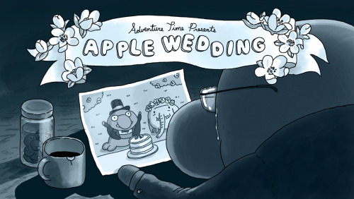    Apple Wedding - title card designed by Steve Wolfhard painted by Nick Jennings   