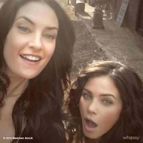 talkmill:  Oh. My. Goddesses. Mädchen Amick and Jenna Dewan-Tatum on set, filming Witches of Ea