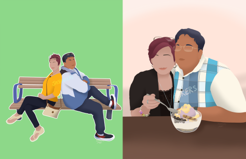 Drew my parents in a minimalist style for their anniversary! &lt;3If you’d like to support