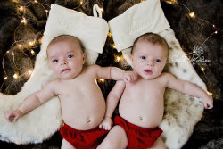 adorablechildren:  2 month old twins Christmas pic by AbbyMPhotography on Flickr.