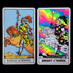 oliverhibert:  The ‘Knight of Wands’.. Trippin n drippin. More #minorarcana cards to go, stay tuned! 💛💚💙💜💖 And as always, while you wait for me to complete the minor arcana, you can purchase my #majorarcana set and book at @vonzos /