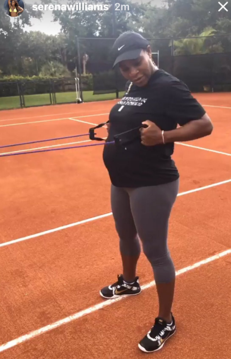 black-to-the-bones: She’s working out while being pregnant. Pure black excellence.