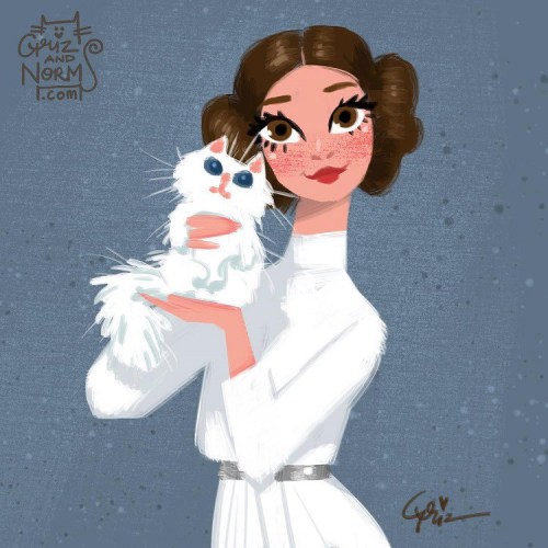 laughingsquid: Disney Artists Illustrate Star Wars Characters Nuzzling Up to Furry Cats