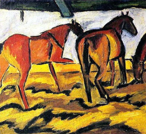 Horses, 1908, David BurliukMedium: oil,canvaswww.wikiart.org/en/david-burliuk/horses-1908-1