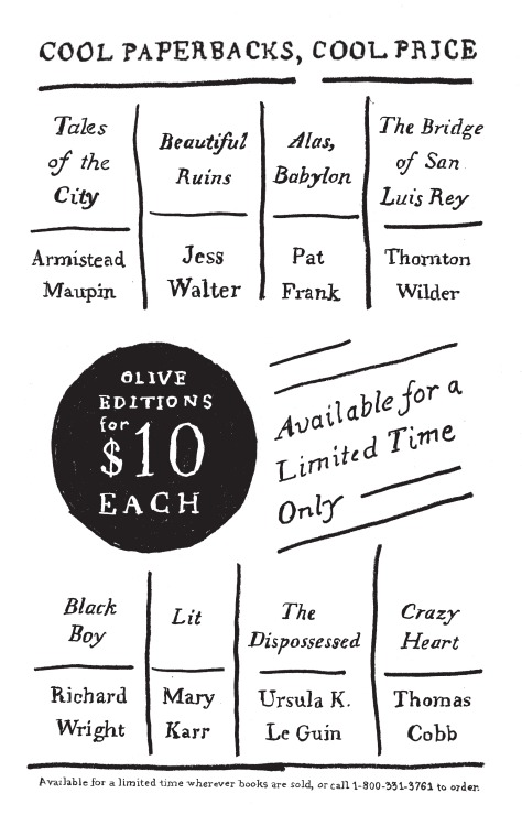 harperperennial:  I am proud to present our 2015 Olive Editions! Once again designed by Monsieur Mil