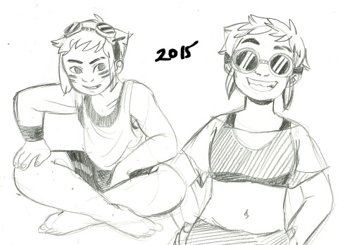I gathered up some doodles of my OC; RiRi! i made her when i was about 11, and made her to be my age. with every passing year i aged her up so i could connect with her more. its really neat seeing her grow up with me! shes a spunky super genius and