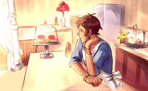 feradoodles:The return of the bakery AU!~ ouo Wanted to sketch Lance on a quiet boring day, and then