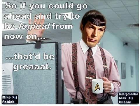 Nothing like a Spock/Lumberg mash-up!#illogical #spock #startrektos #startrek #trekkie #mrspock #lum