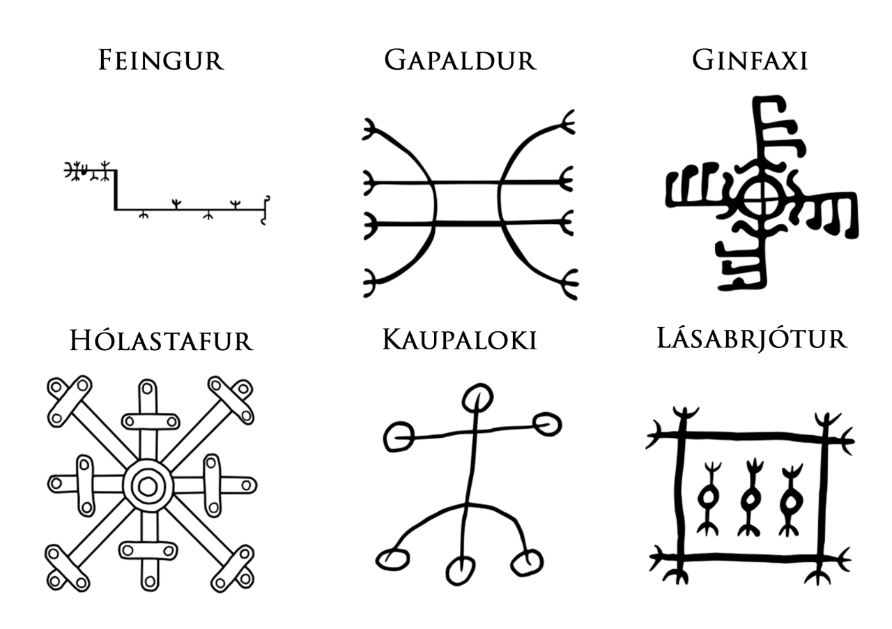 sacred-chaotic-geometry:  Icelandic Magical Staves are symbols credited with magical