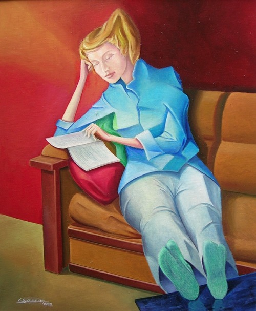 calepino:christian simonianYoung woman reading