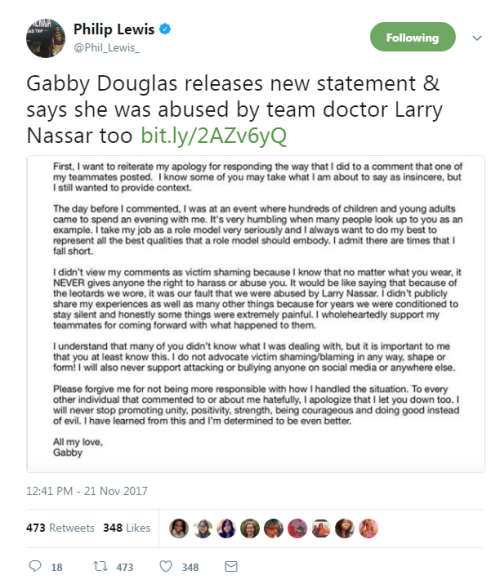 TW for sexual assault, sex abuse, csaSourceGabby Douglas opens up in Aly Raisman apology: I was abus