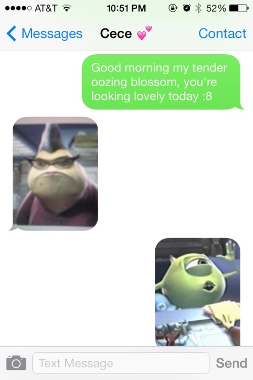 canterlotgarbagedump:  alexchurner:  this is how my girlfriend and I text   @unnamed-mod 