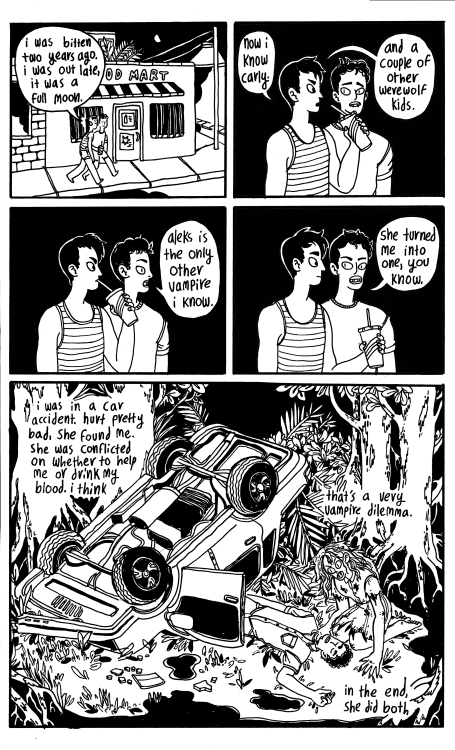 madelinehmcgrane:Vampire Beach 2a quick comic about beach vampires, werewolves, friendship, love, an