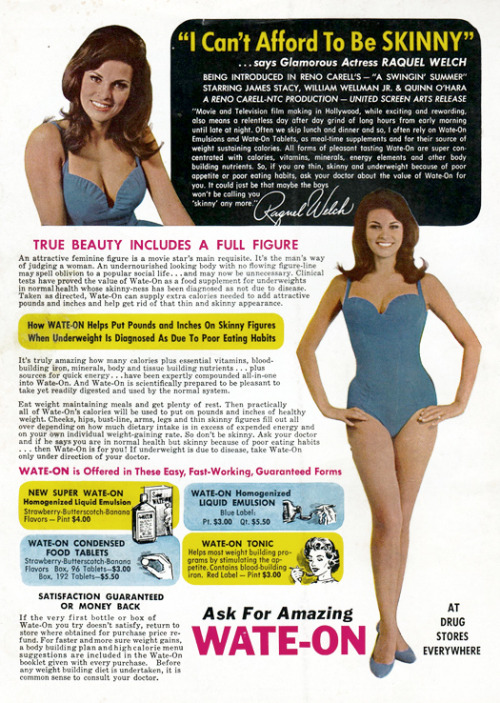 Raquel Welch: Wate-On ad. 1965