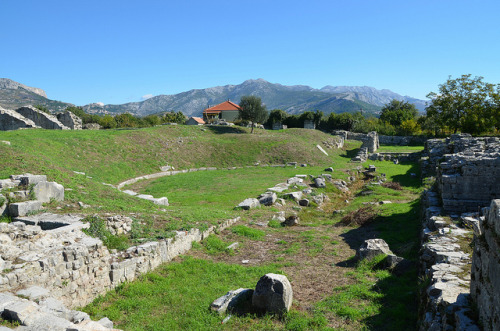 myhistoryblog:The Roman Theatre with semicircular auditorium (cavea) and two tiers of seats that cou