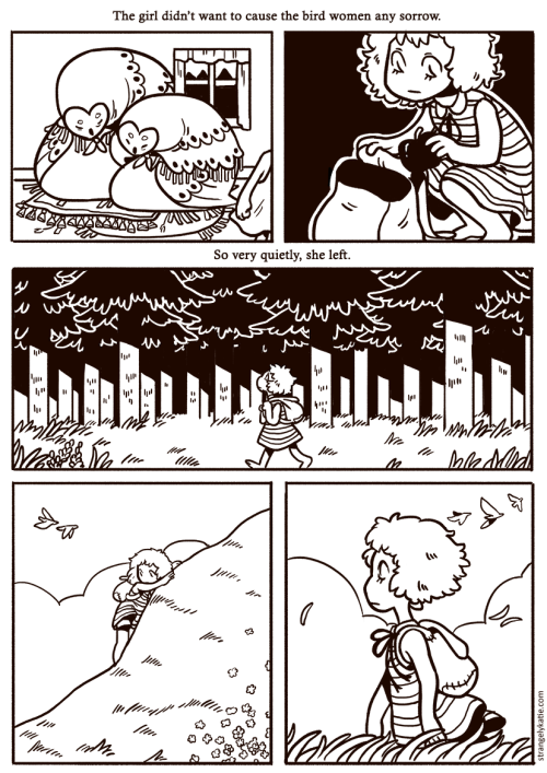 strangelykatie:  The Girl With Eyes Like A Cat Continue reading here » You can also read the pages in high res from here if you’re having trouble with the text. I wanted to try writing a fairy tale! I’m not sure what the moral is or if there is