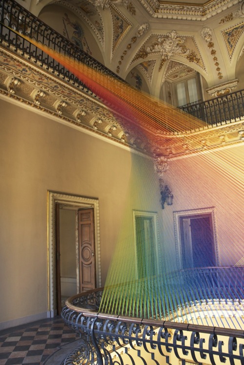 unicorn-meat-is-too-mainstream:  Gabriel Dawe’s site specific colorful installations seem like fragm