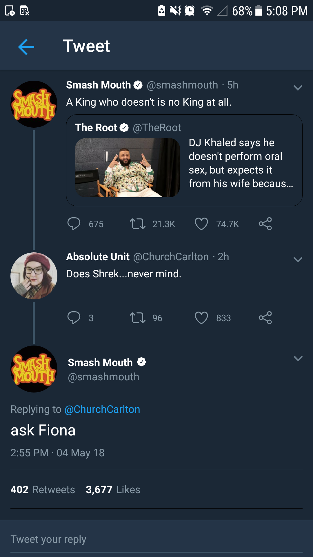 gaythreats:   thesymbolofpeace:  thesymbolofpeace:  SMASH MOUTH BEEFS WITH DJ KHALED