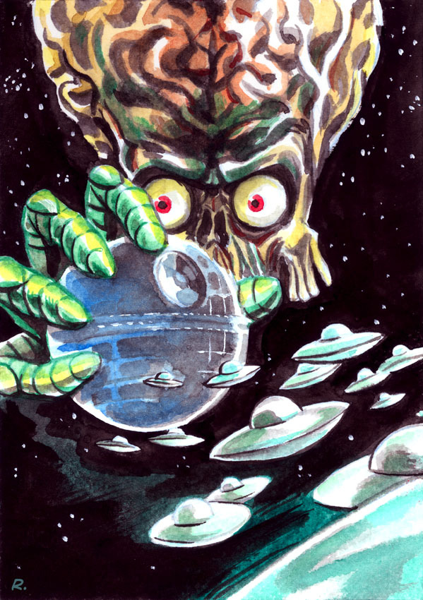 scotchcornerart:  Nice Death Star. We’ll take it! Re-watched Mars Attacks last