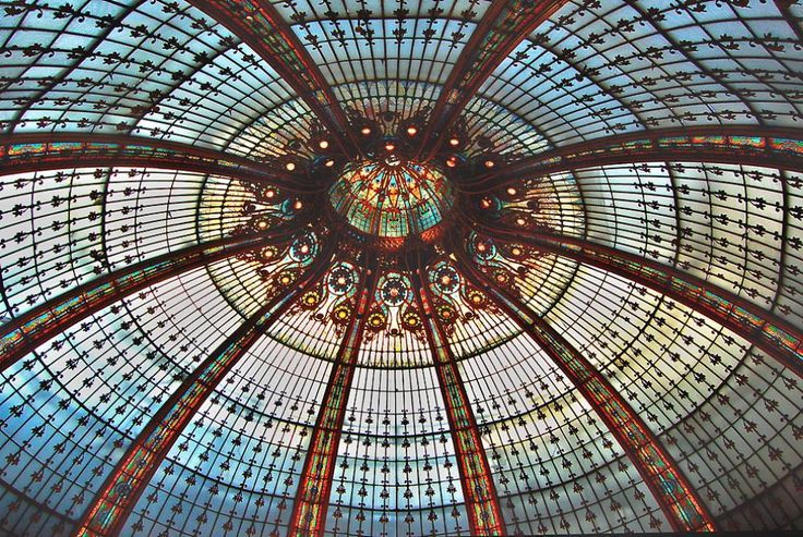 vimyvickers:  Gorgeous stained-glass skylight ceilings in the Art Nouveau style,