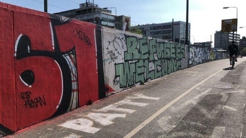 &lsquo;161 / Refugees Welcome&rsquo; Seen in Frankfurt, Germany