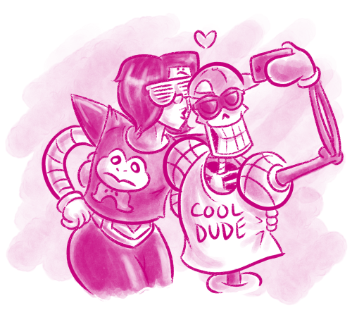 beckyhop:  Tested out some newly-bought brushes by drawing two OTPs and an OT3. ( My comic | My Patreon ) 