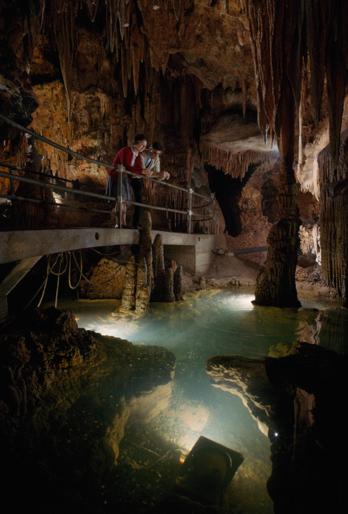 Luray Cavern&rsquo;s cave pool has become a wishing well where visitors toss in coins, Virginia,