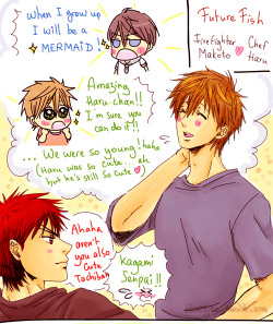 racyue:  More Future Fish Au !! with Firefighter Makoto and Chef Haru’s love story and domestic life ~ Omake 1 ~