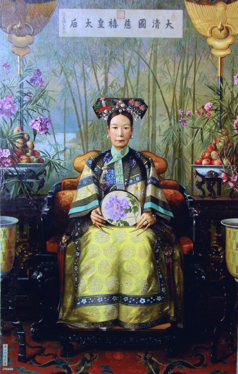 jeannepompadour: Portrait of the Qing Dynasty Cixi Imperial Dowager Empress of China by Hubert Vos, 