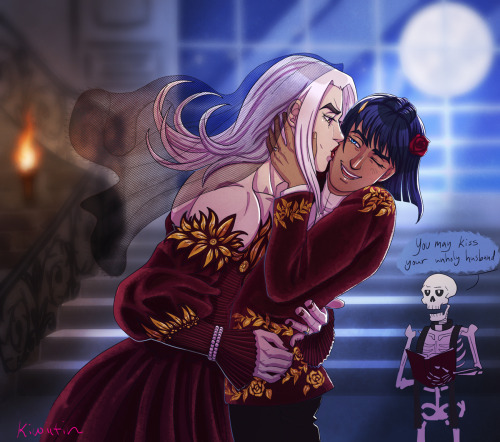 AU and Wedding fill for bruabba week. Vampire AU.The first one is when Bruno’s still just crushing o