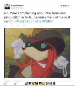 mysteriouskusajo:  From one of the guys who wrote today’s Sonic Boom episode.  