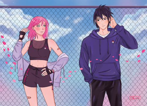 Sparks fly! My piece for the @sasusakutrends zine! I got to draw a double spread of my faves in