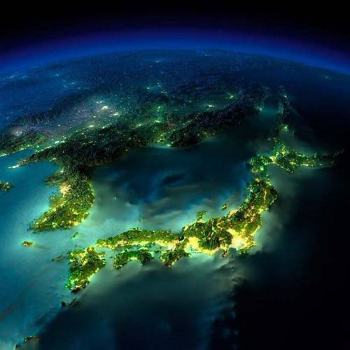 renamonkalou:Night on earth II Set 1: South Africa | Caucasus and the Caspian Sea Set 2: Korea, Japa