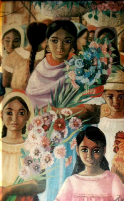 salvadoranarthistory:  Mario Araujo Rajo | 1919-1970  | Salvadoran Mujeres con flores | sin fecha  