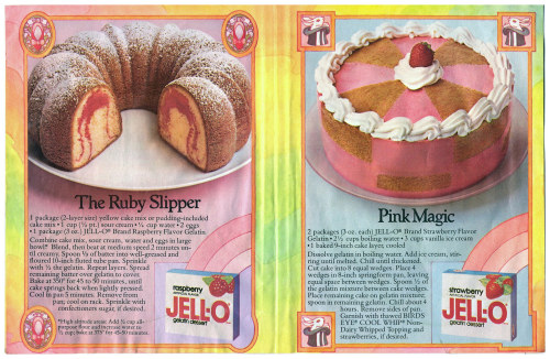 Jello-o Gelatin Rainbow Cake Recipes, 1978. General Foods, USA. Via Eudaemonius / Flickr